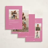 "Colorful Stripes" - Holiday Cards in Peony by Baumbirdy - Back of Card Options