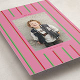 "Colorful Stripes" - Holiday Cards in Peony by Baumbirdy - Detail