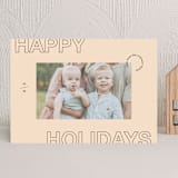 "Modern Outline" - Holiday Cards in Peach by Wendy Chung - Front