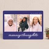 "Glow Bright" - Holiday Cards in Blue Jay by Lindsay Megahed - Front