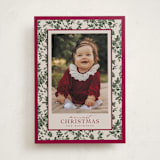"Merry Floral Toile" - Holiday Cards in Holly Berry by Jenna Holcomb - Front
