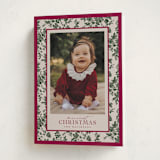 "Merry Floral Toile" - Holiday Cards in Holly Berry by Jenna Holcomb - Folded Card