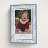 "Merry Floral Toile" - Holiday Cards in Powder by Jenna Holcomb - Folded Card