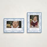 "Merry Floral Toile" - Holiday Cards in Powder by Jenna Holcomb - Photo Orientation Options