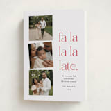 "Fa la la la late" - Holiday Cards in Crimson by Amy Payne - Folded Card