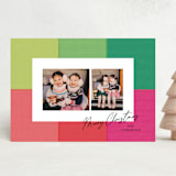 "Cheerful Checks" - Holiday Cards in Brights by Itsy Belle Studio - Front