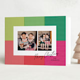 "Cheerful Checks" - Holiday Cards in Brights by Itsy Belle Studio - Folded Card