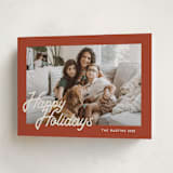"Retro Writing" - Holiday Cards in Rust by Ani Somi - Folded Card