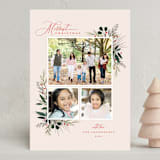 "OFFSET SPRAY" - Holiday Cards in Winter Rose by Melanie Kosuge - Front