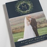 "Greenery Wreath" - Holiday Cards in Twilight by Susan Moyal - Detail
