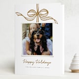 "Tied with a bow" - Holiday Cards in Golden by SimpleTe Design - Folded Card