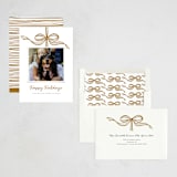 "Tied with a bow" - Holiday Cards in Golden by SimpleTe Design - Assembled