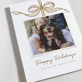 "Tied with a bow" - Holiday Cards in Golden by SimpleTe Design - Detail