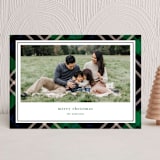 "Joyful Plaid" - Holiday Cards in Emerald by That Girl Press - Front