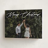 "Merry Monoline" - Holiday Cards in Snowfall by Melanie Kosuge - Folded Card