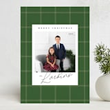"Farmhouse Plaid" - Holiday Cards in Evergreen by Danie Romrell - Front