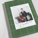 "Farmhouse Plaid" - Holiday Cards in Evergreen by Danie Romrell - Detail