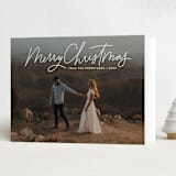"Scripty Christmas" - Holiday Cards in Chimney Dust by Kristen Magee - Folded Card