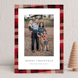 "Flannel" - Holiday Cards in Cranberry by Amy Payne - Front