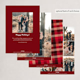 "Flannel" - Holiday Cards in Cranberry by Amy Payne - Back of Card Options