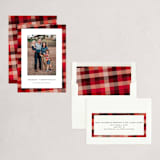 "Flannel" - Holiday Cards in Cranberry by Amy Payne - Assembled