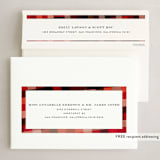 "Flannel" - Holiday Cards in Cranberry by Amy Payne - FREE Recipient Addressing