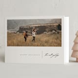 "Panoramic" - Holiday Cards in Charcoal by Leah Bisch - Folded Card