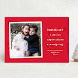 "Nice List negotiations" - Holiday Cards in Candy Cane by Lea Delaveris - Front