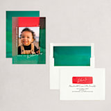 "Watercolor Frame" - Holiday Cards in Christmas Tree by Shannon Chen of Four Wet Feet Studio - Assembled