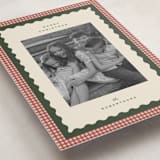 "gingham layers" - Holiday Cards in Cranberry by Ellen Schlegelmilch - Detail