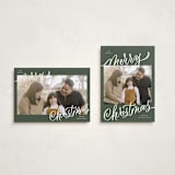 "Merry Christmas" - Holiday Cards in Spruce by Elsa Duncan - Photo Orientation Options