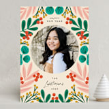 "Drawn Foliage" - Holiday Cards in Buttercream by Genna Blackburn - Front