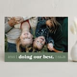 "Doing Our Best" - Holiday Cards in Evergreen by Olivia Goree - Front