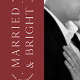 "Married + Bright" - Holiday Cards in Maroon by Olivia Goree - Detail