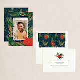 "Poinsettia and Pen" - Holiday Cards in Pine Needle by Annie Montgomery - Assembled