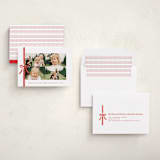 "Dotted Ribbon" - Holiday Cards in Candied Apple by Olivia Raufman - Assembled