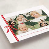 "Dotted Ribbon" - Holiday Cards in Candied Apple by Olivia Raufman - Detail