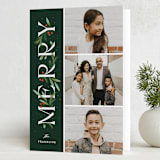 "merry little trio" - Holiday Cards in Pine by Paper Raven Co. - Folded Card