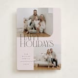 "Happy Overlay" - Holiday Cards in Linen by Kelly Schmidt - Front