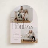 "Happy Overlay" - Holiday Cards in Linen by Kelly Schmidt - Front