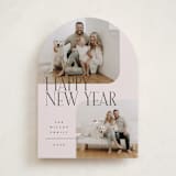 "Happy Overlay" - Holiday Cards in Linen by Kelly Schmidt - Front