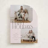 "Happy Overlay" - Holiday Cards in Linen by Kelly Schmidt - Front
