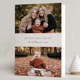 "Simple Duo" - Holiday Cards in Khaki by Nicole Walsh - Folded Card