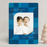 "Retro Plaid" - Holiday Cards in Lake by Katie Zimpel - Front