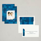 "Retro Plaid" - Holiday Cards in Lake by Katie Zimpel - Assembled