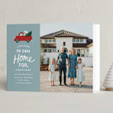 "Moving Truck" - Holiday Cards in Mist by Everett Paper Goods - Folded Card