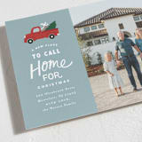 "Moving Truck" - Holiday Cards in Mist by Everett Paper Goods - Detail