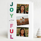 "A Rainbow of Joy" - Holiday Cards in Gumdrop by Little Print Design - Folded Card