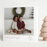 "Minimalist Merry & Bright" - Holiday Cards in Umber by Mackenzie Clarken - Folded Card