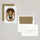 "Soft Tartan" - Holiday Cards in Cranberry by Ellis - Assembled